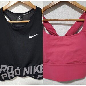 Lot Of Women's Sport Bras Size Large Nike, Athleta Workout Bras Athletic Bras